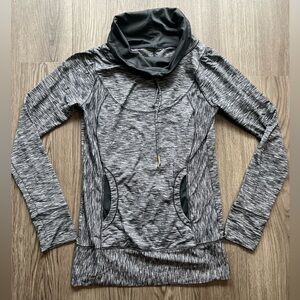 PrAna Ember Cowl Funnel Neck Long Sleeve Pullover Womens Size Xs Space Dye Gray